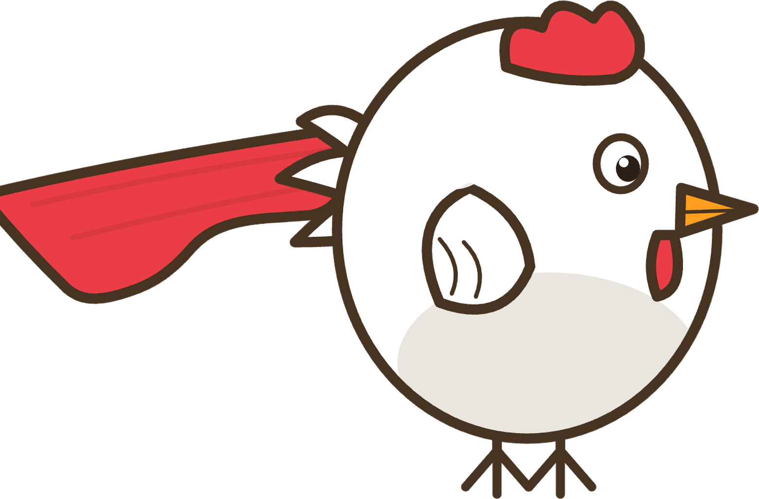 Captain Cluck in his cape, flying